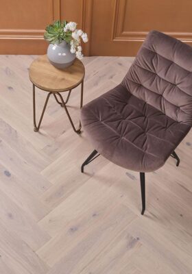 Houten Visgraat vloer Rustiek Whitewash