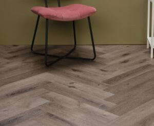 Visgraat Lijm PVC Rustic Grey Brown Oak