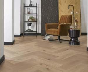 Houten visgraat vloer Floorlife Reseda 5195 Blank Geolied