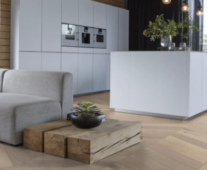 Houten vloer Hongaarse punt Floorlife Silver Lake 7501 Wit Geolied